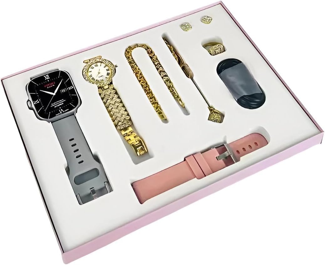 A58 Plus Smart Watch Series with Women's Diamond Jewellery Set