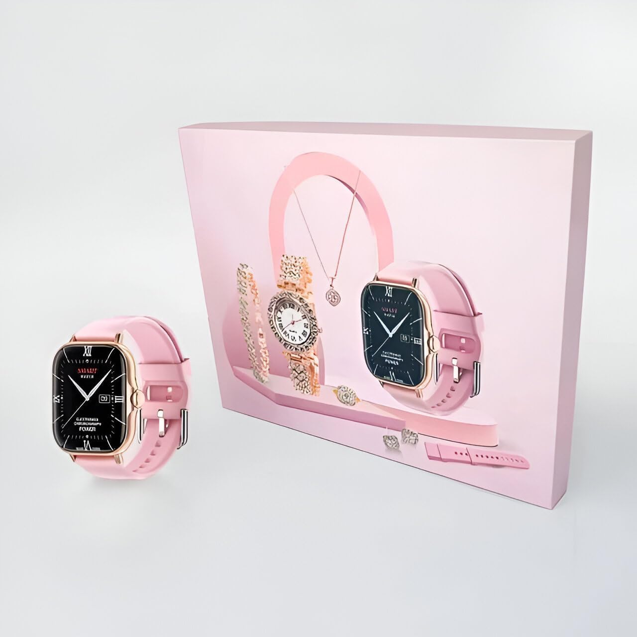 A58 Plus Smart Watch Series with Women's Diamond Jewellery Set