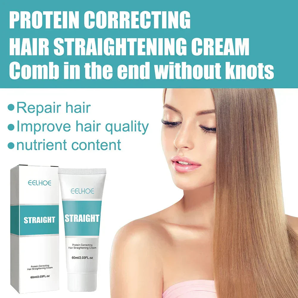 Keratin Hair Straightening Cream (Korean, Unisex) - Silky Smooth Hair for All