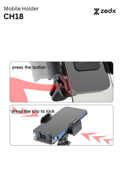 ZEDX CH18 Air Vent Phone Holder | Transparent Air Vent Mobile Phone Holder for Car