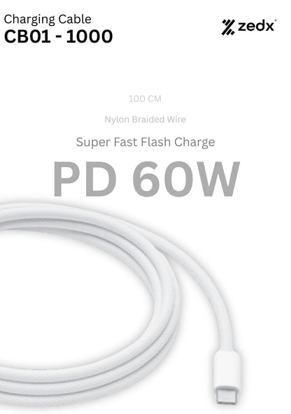 CB01 1000 C PD 60W, USB-C TO USB-C CABLE