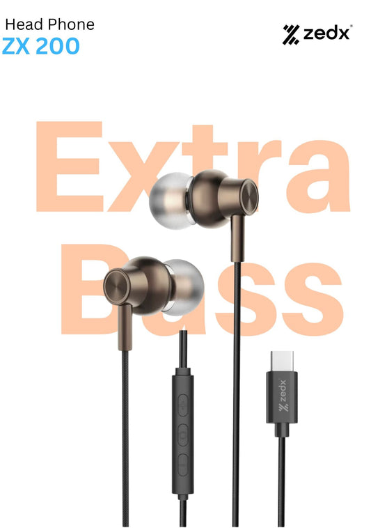 ZEDX EARPHONES USB-C HD WIRED EAR BUDS MICROPHONE