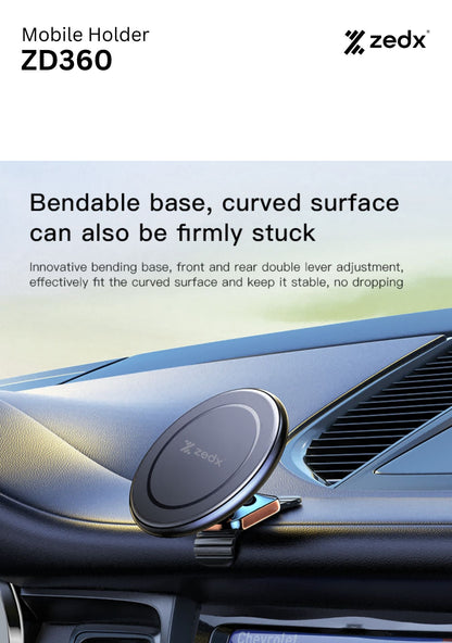 ZEDX ZD360 High Quality Magnetic Car Phone Holder Fast Adsorption Holder Car Stand Mount
