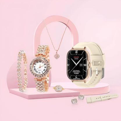 A58 Plus Smart Watch Series with Women's Diamond Jewellery Set