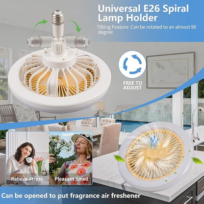 Modern Dimmable Ceiling Fan with Lights & Remote – 3 Speeds, 3 Color Modes, E26 Socket