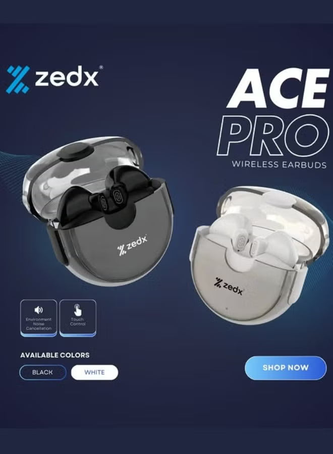 Zedx ACE PRO J21 Original Proof V5.4 True Bluetooth Wireless Earbuds, ENC Mic, Clear Sound, Type C, 30H Playtime,
