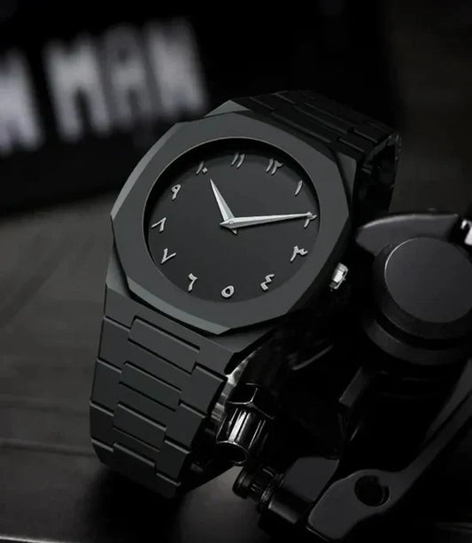 Men's Black Stainless Steel Watch with Arabic Numerals – Japan Miyota Quartz