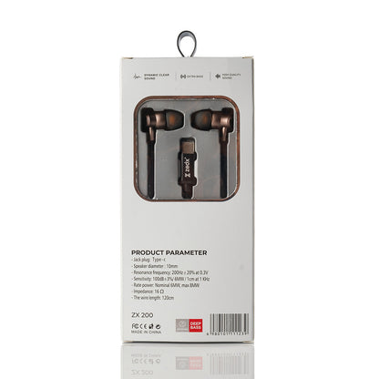 ZEDX EARPHONES USB-C HD WIRED EAR BUDS MICROPHONE